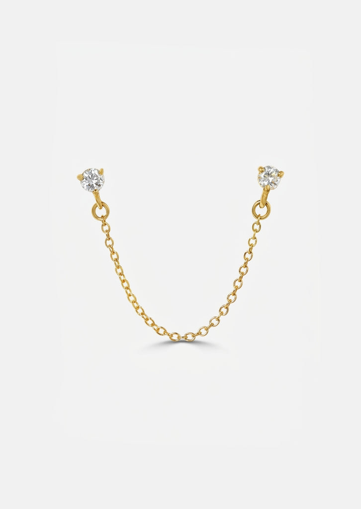 Double Diamond Chain Earring