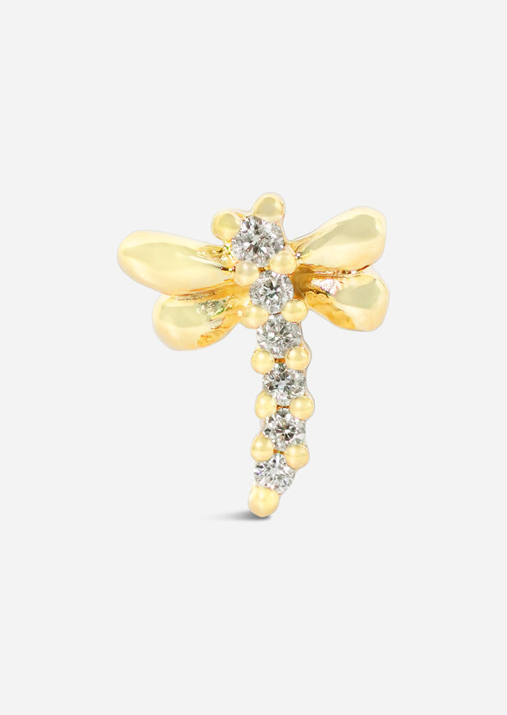 Dragonfly Threaded Flat Back Earring