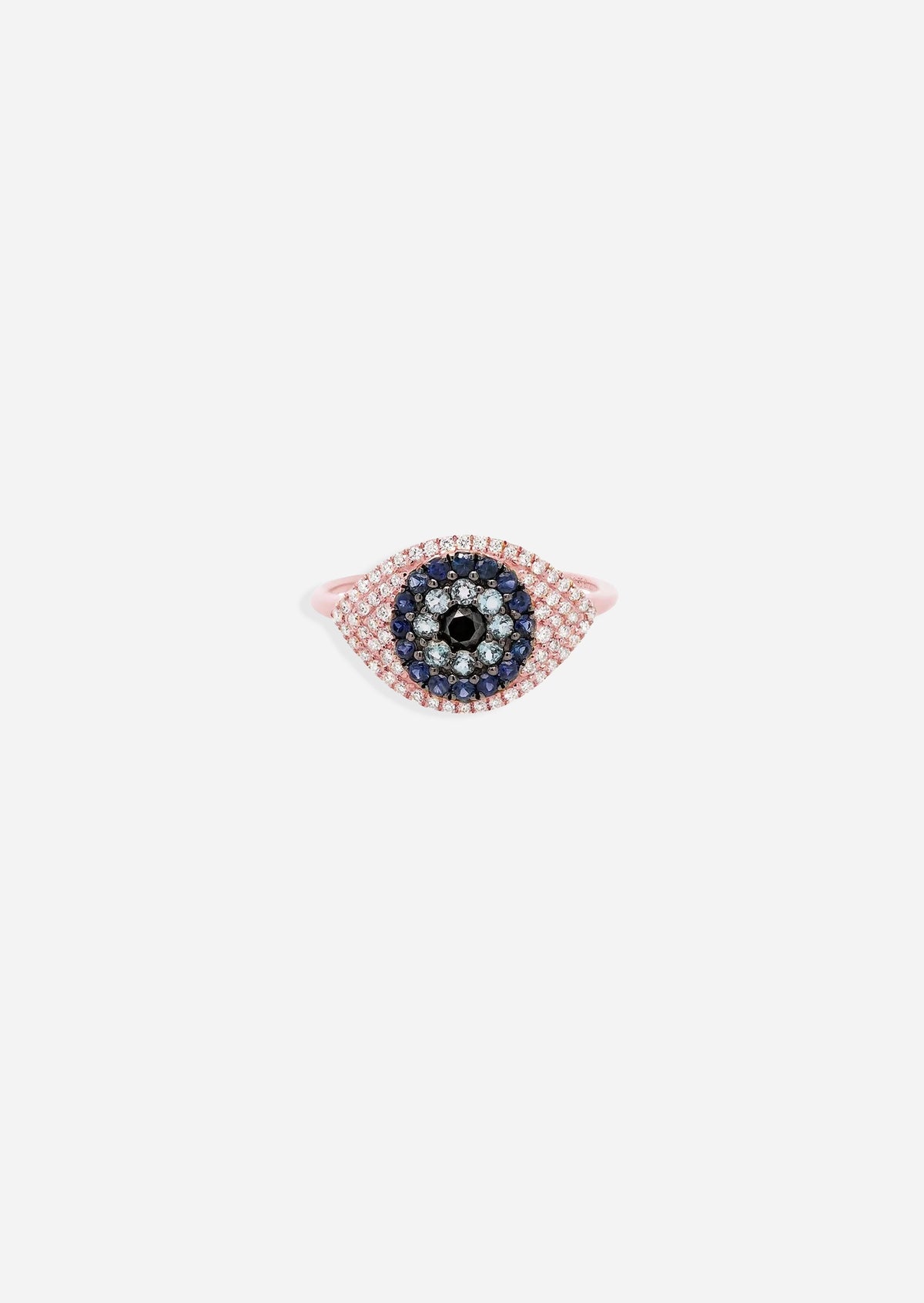 Evil Eye Protector Ring - Sapphire + Topaz