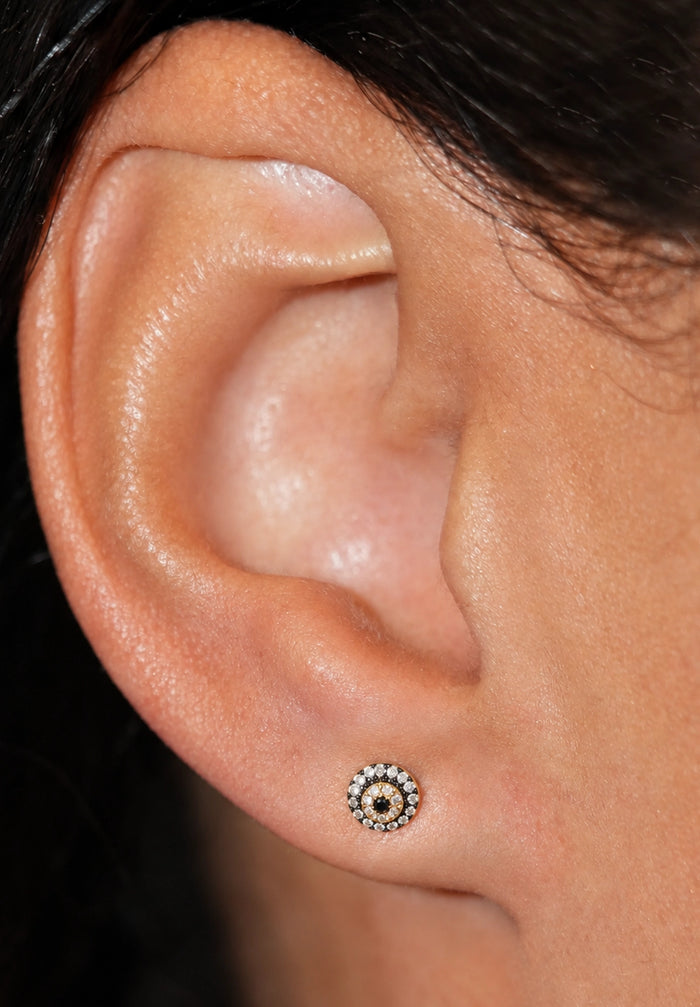 Evil Eye Protector Threaded Flat Back Earring