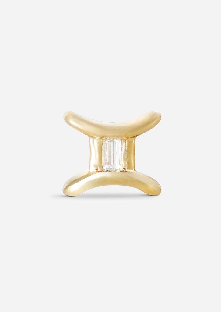 Gemini Threaded Flat Back Earring