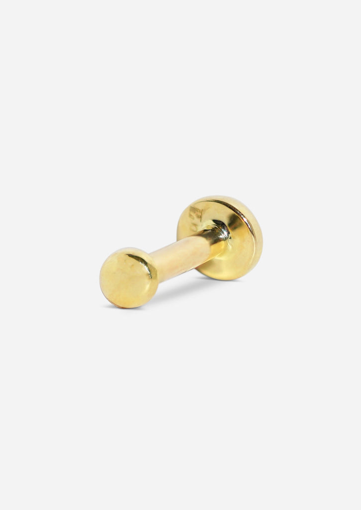 Gold Dome Threaded Flat Back Earring
