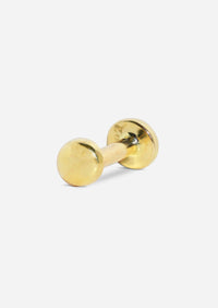 3mm Gold Dome Threaded Flat Back Earring | Single