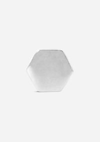 Gold Hexagon Threaded Flat Back Earring | Single