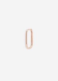 Gold Oval Lock Hoop | Single