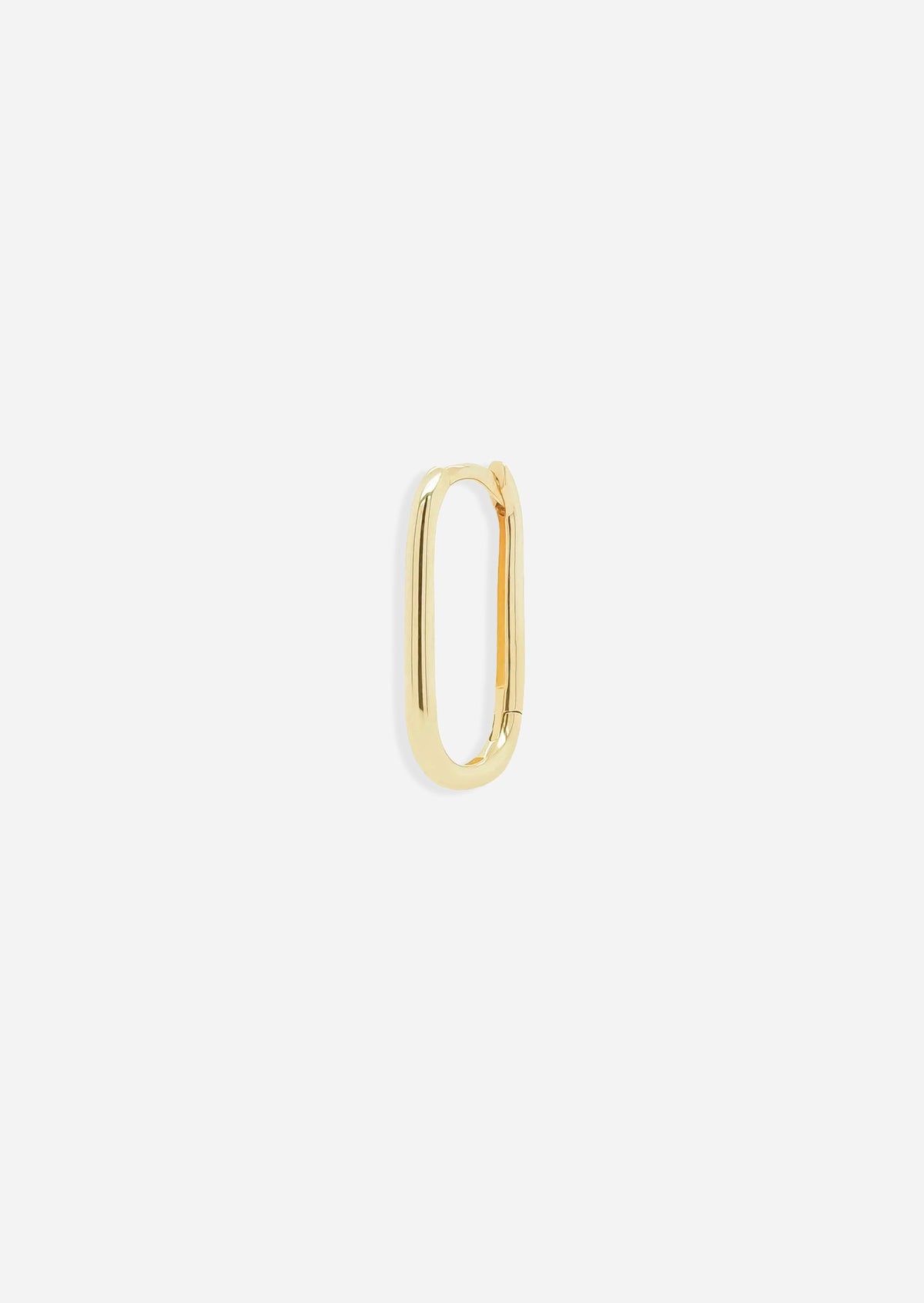 Gold Oval Lock Hoop | Single