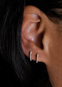 Large Diamond Huggie Hoop