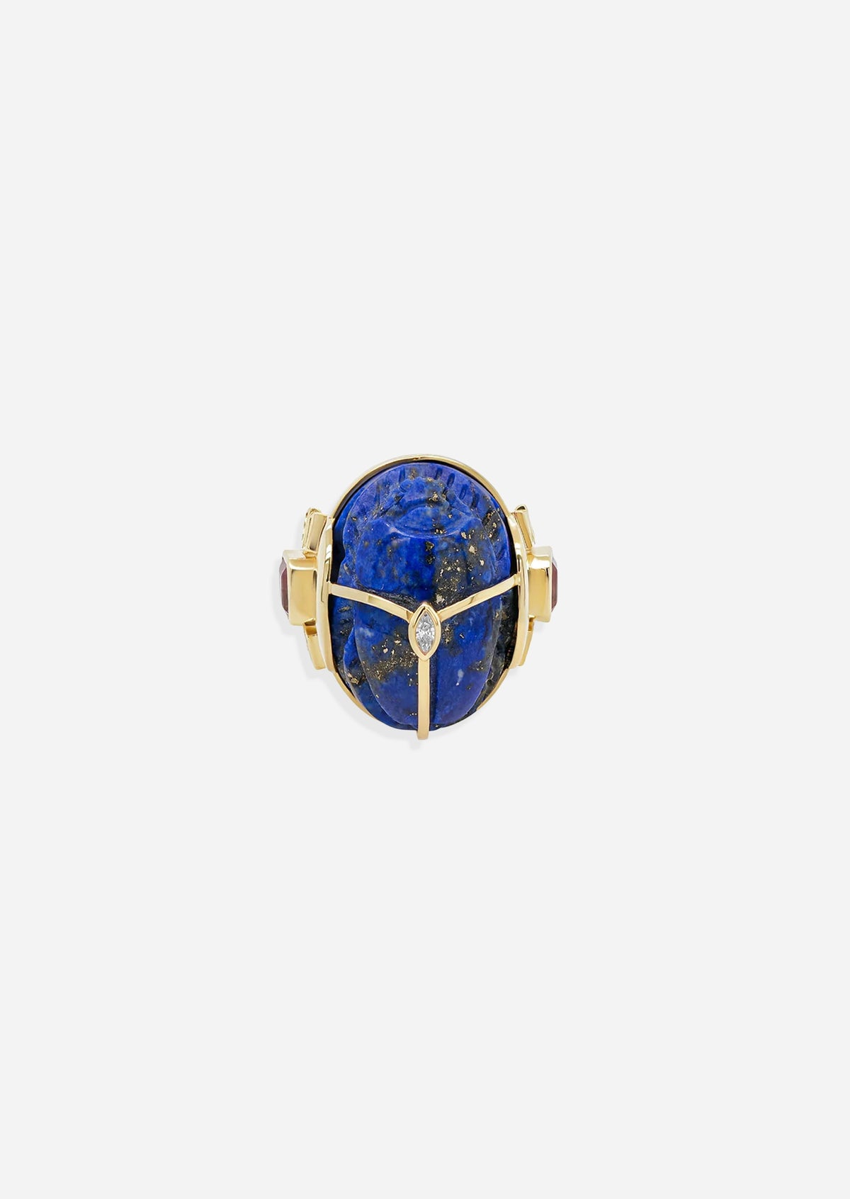 Lapis Carved Scarab Ring
