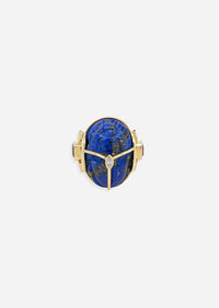 Lapis Carved Scarab Ring