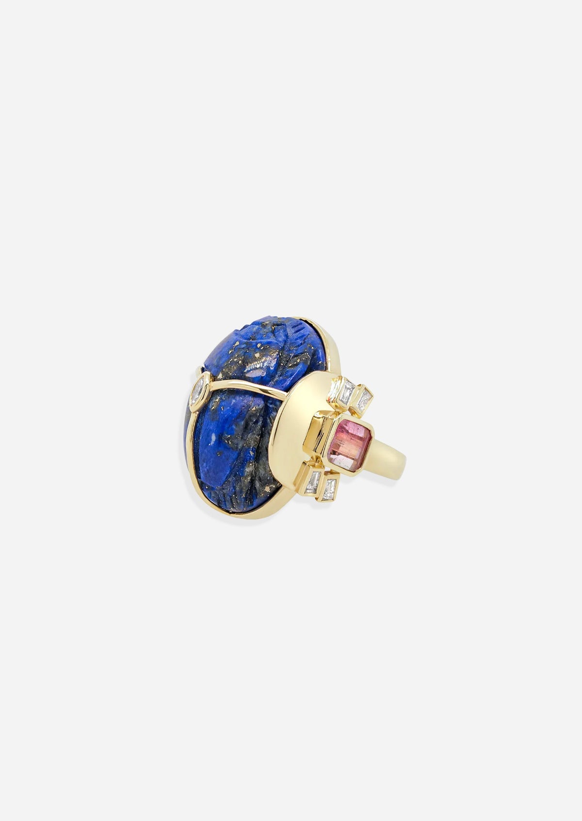 Lapis Carved Scarab Ring