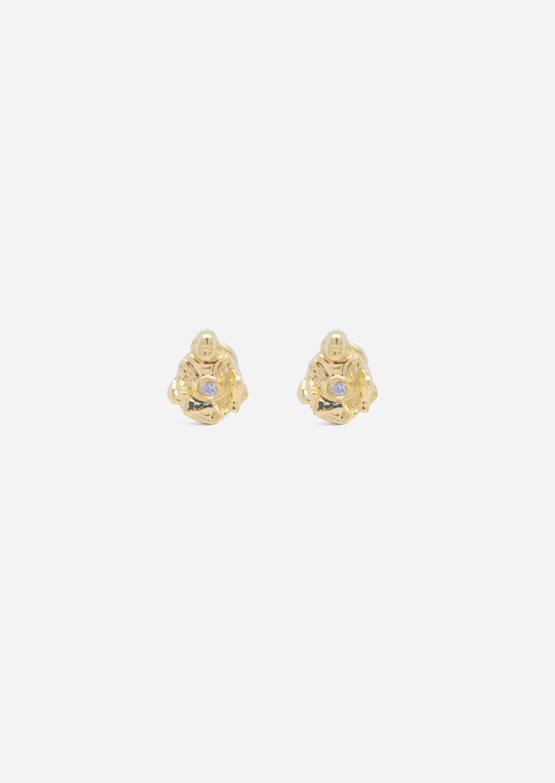 Laughing Buddha Threaded Flat Back Earring | Single