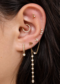 Virgo Threaded Flat Back Earring