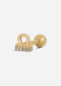 Libra Threaded Flat Back Earring