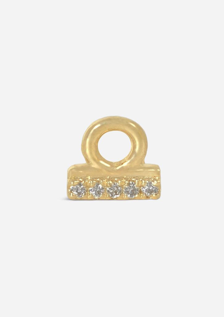 Libra Threaded Flat Back Earring
