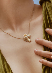Shark Bite Necklace - Yellow Sapphire