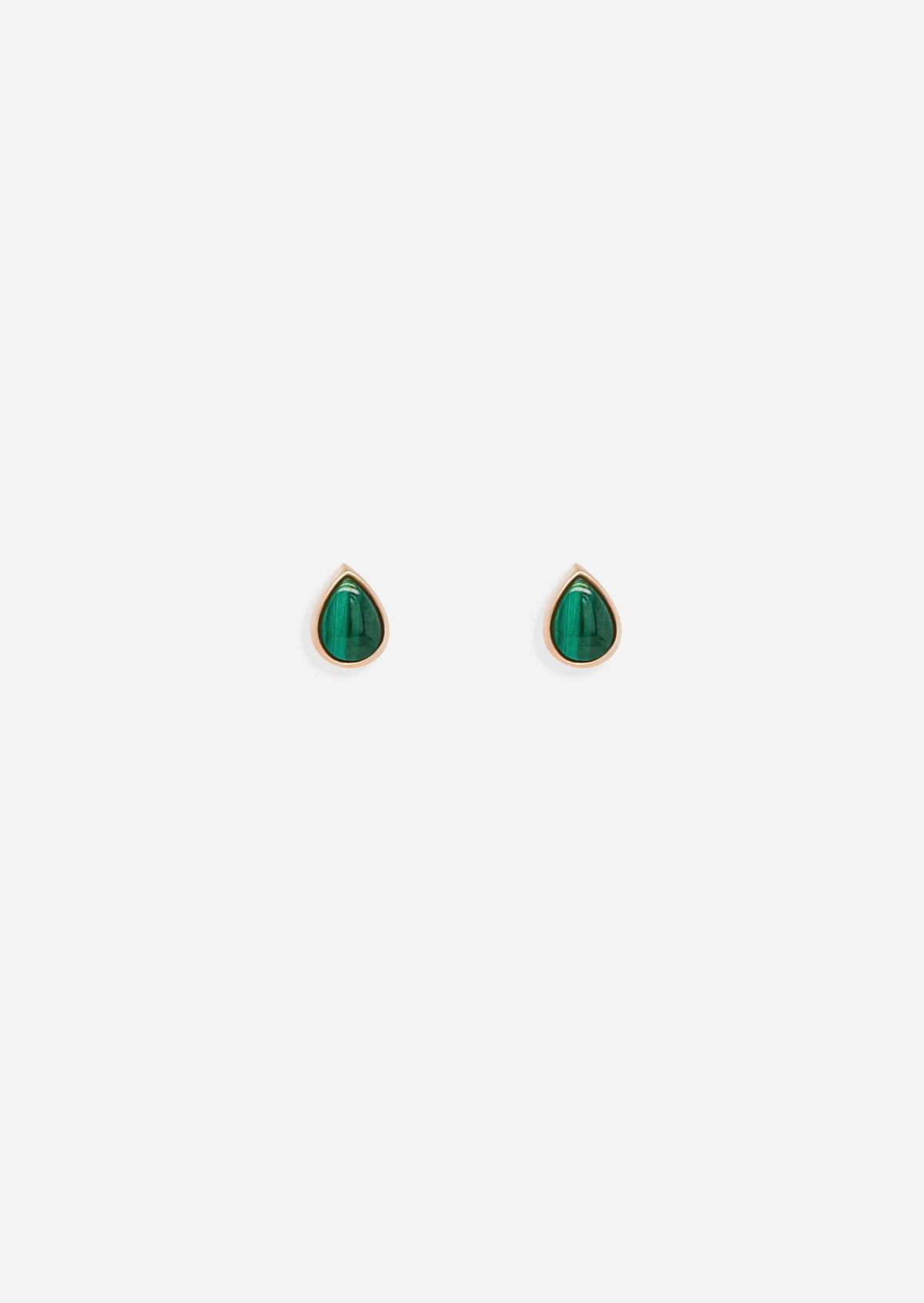 Ankh Inlay Threaded Flat Back Earring - Malachite | Single