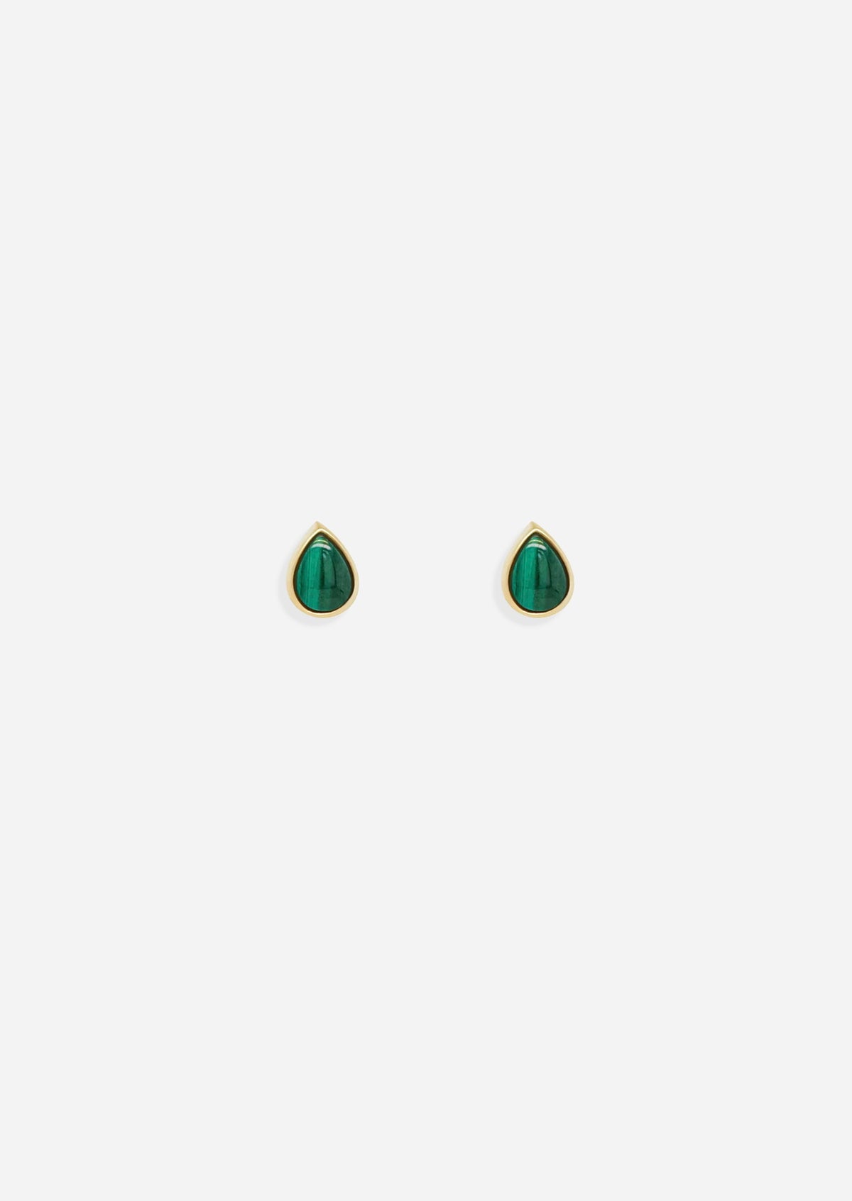 Ankh Inlay Threaded Flat Back Earring - Malachite | Single