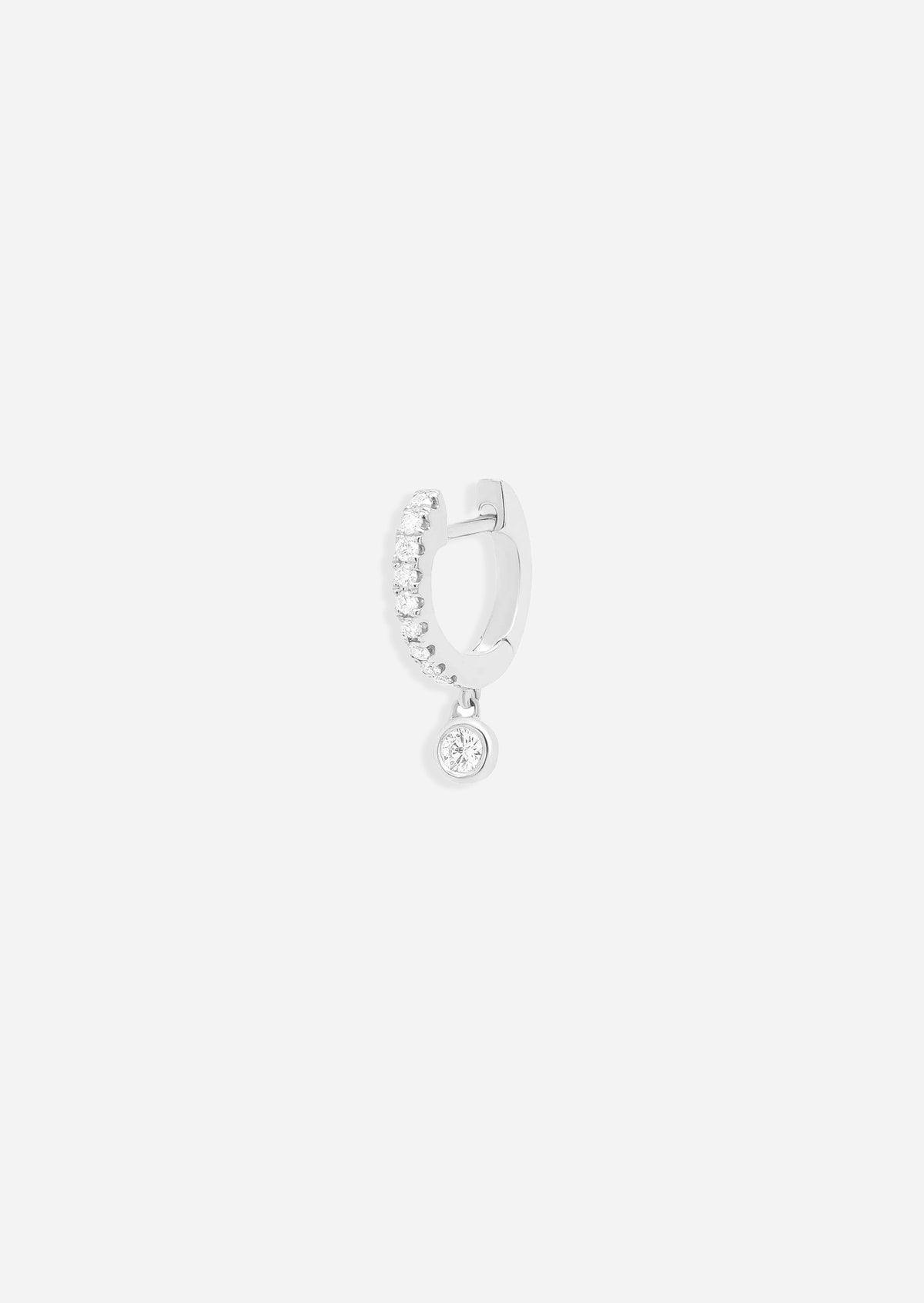 Medium Diamond Drop Huggie Hoop | Single