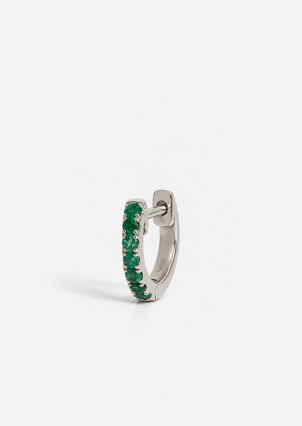 Medium Emerald Huggie Hoop