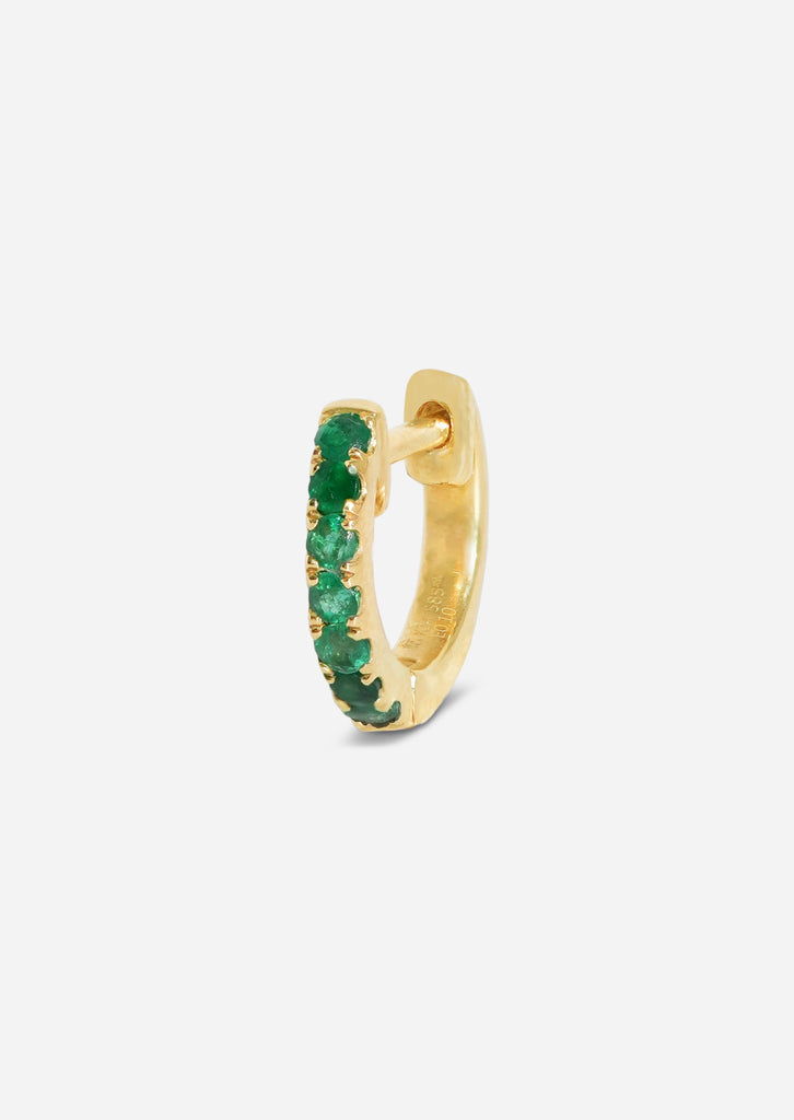 Medium Emerald Huggie Hoop