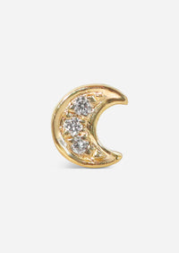 Mini Crescent Threaded Flat Back Earring | Single