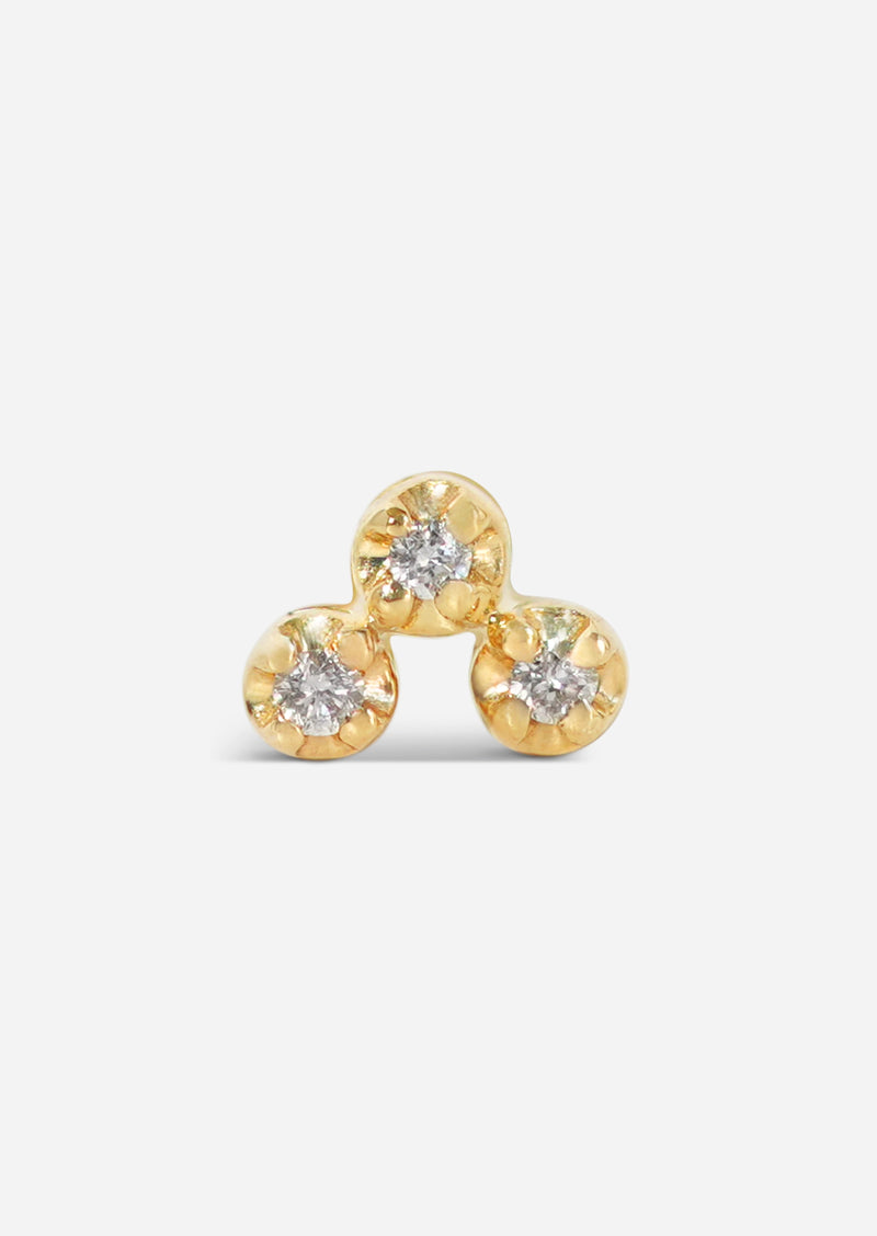 Mini Diamond Cluster Threaded Flat Back Earring