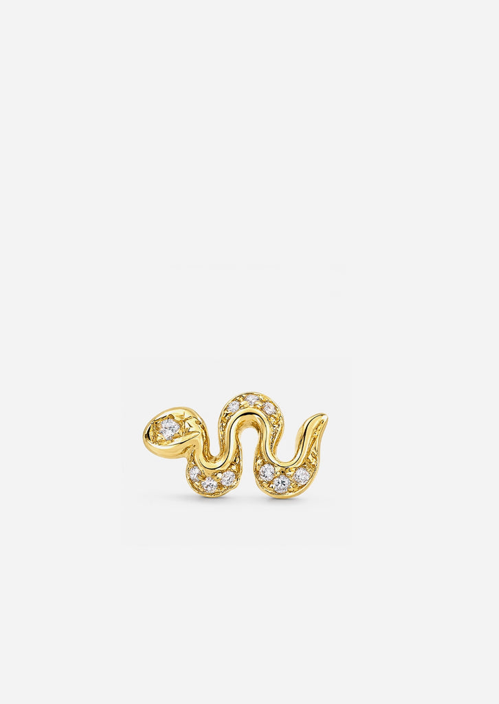 Mini Snake Threaded Flat Back Earring