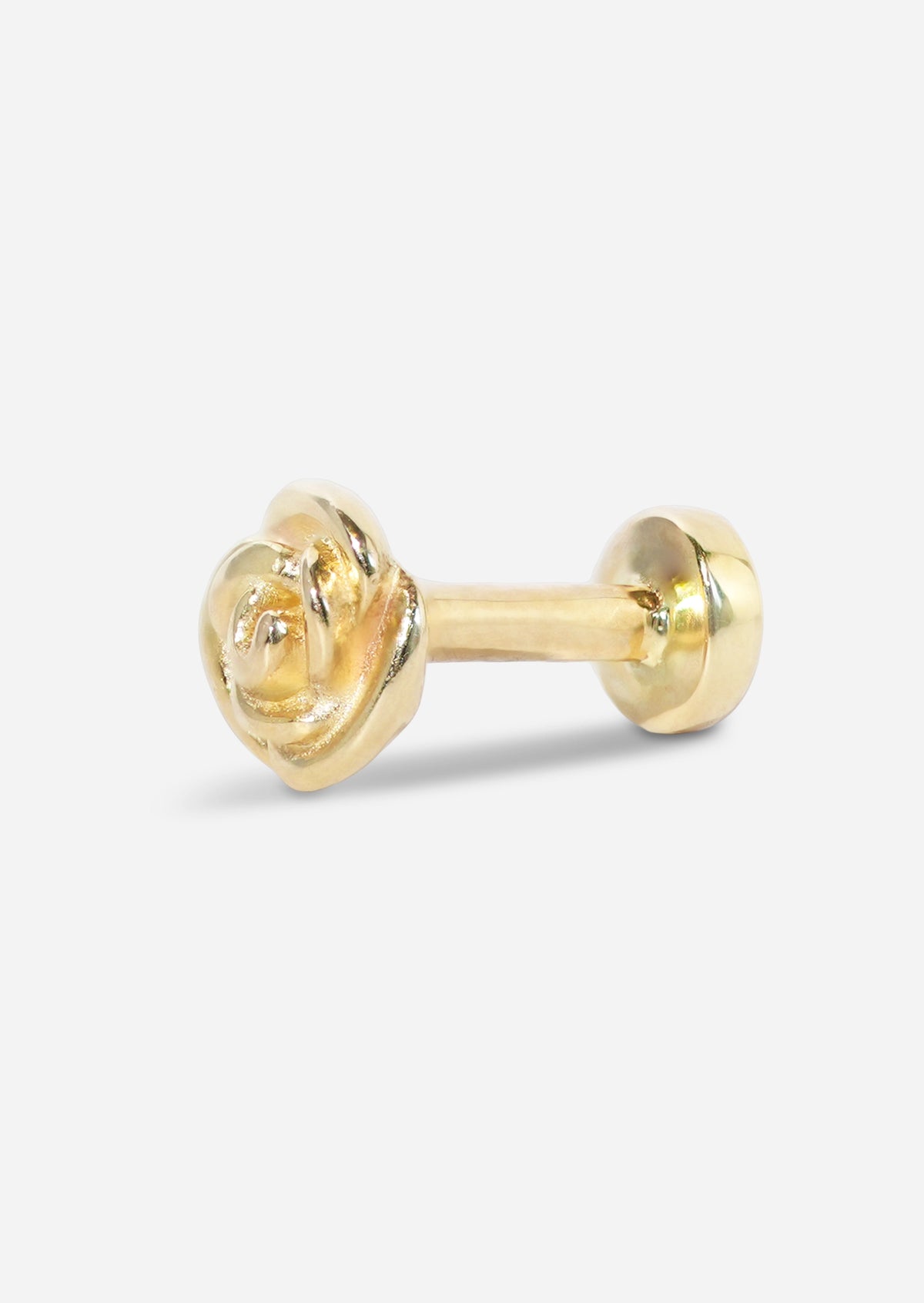 Gold Rose Threaded Flat Back Earring | Single