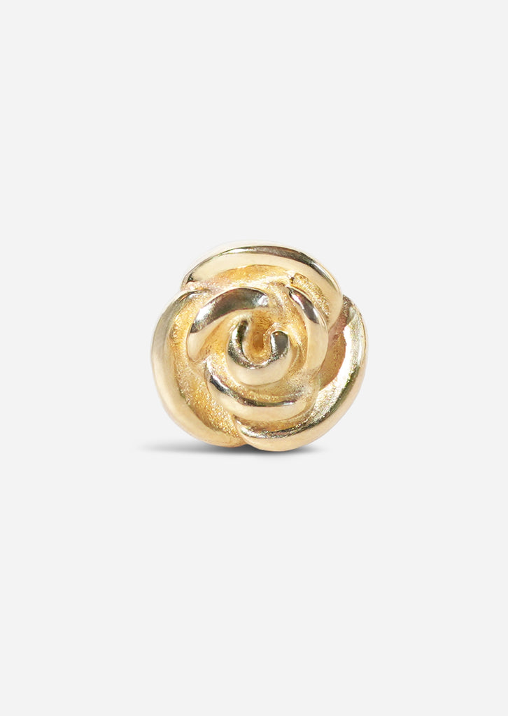 Gold Rose Threaded Flat Back Earring