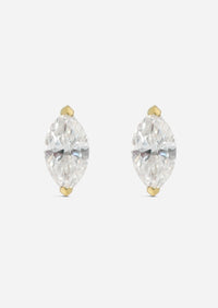 Mini Marquise Diamond Threaded Flat Back Earring | Single
