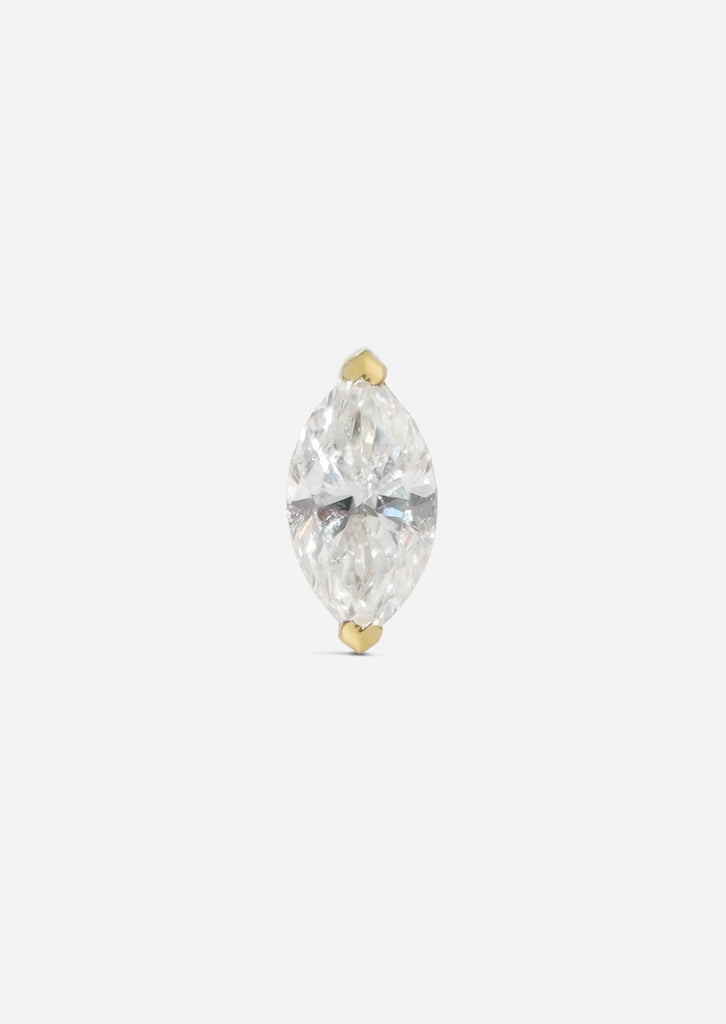 Mini Marquise Diamond Threaded Flat Back Earring