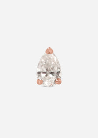 Mini Pear Diamond Threaded Flat Back Earring | Single