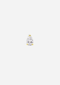 Mini Pear Diamond Threaded Flat Back Earring | Single