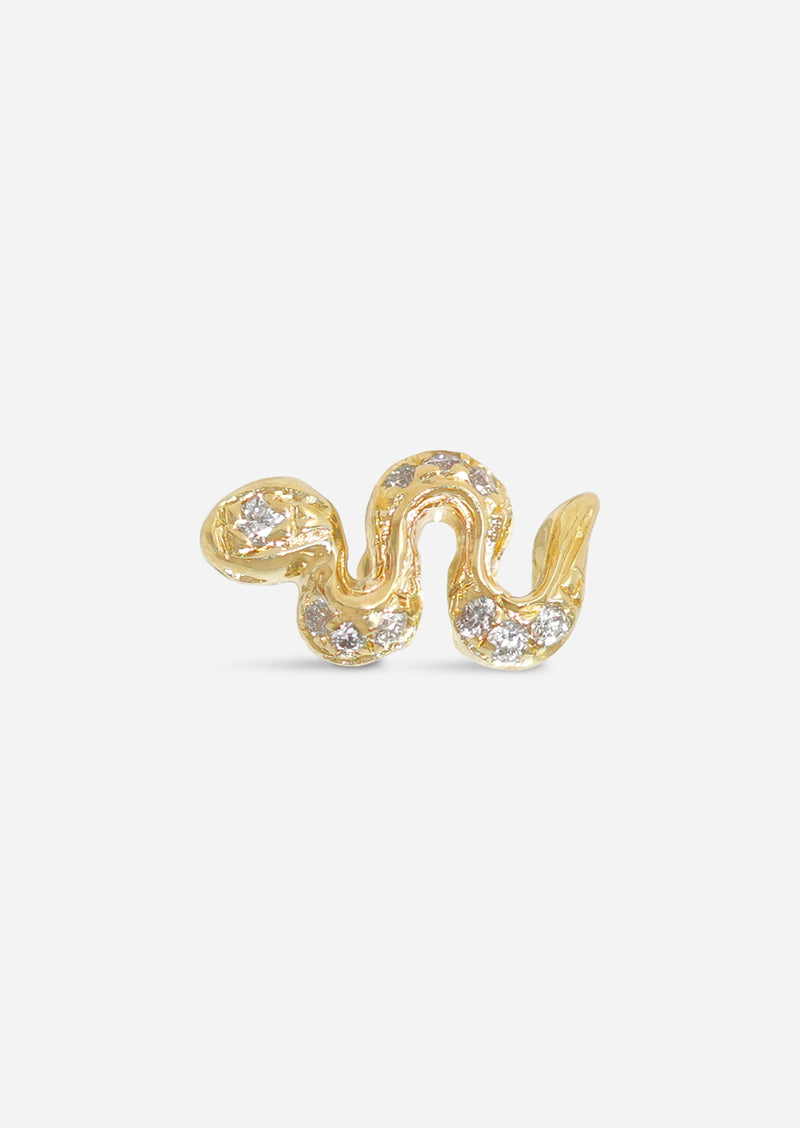 Mini Snake Threaded Flat Back Earring