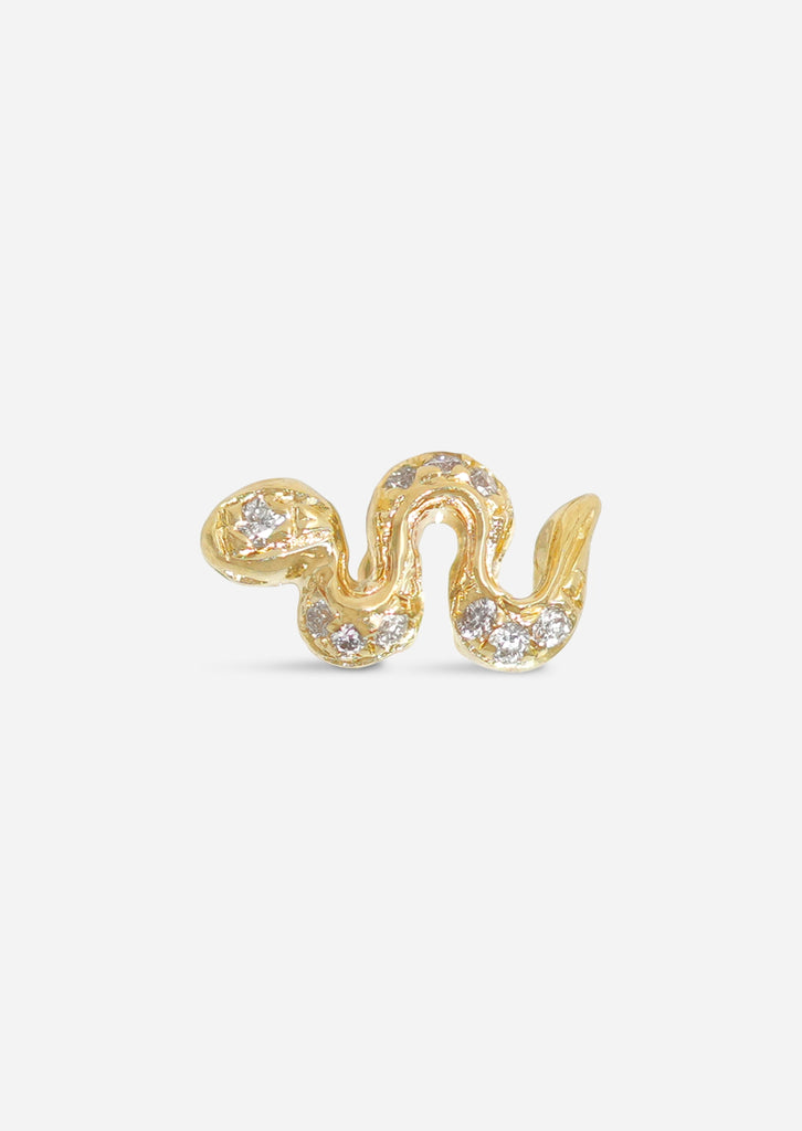 Mini Snake Threaded Flat Back Earring