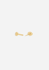 Mini Emerald Evil Eye Threaded Flat Back Earring | Single