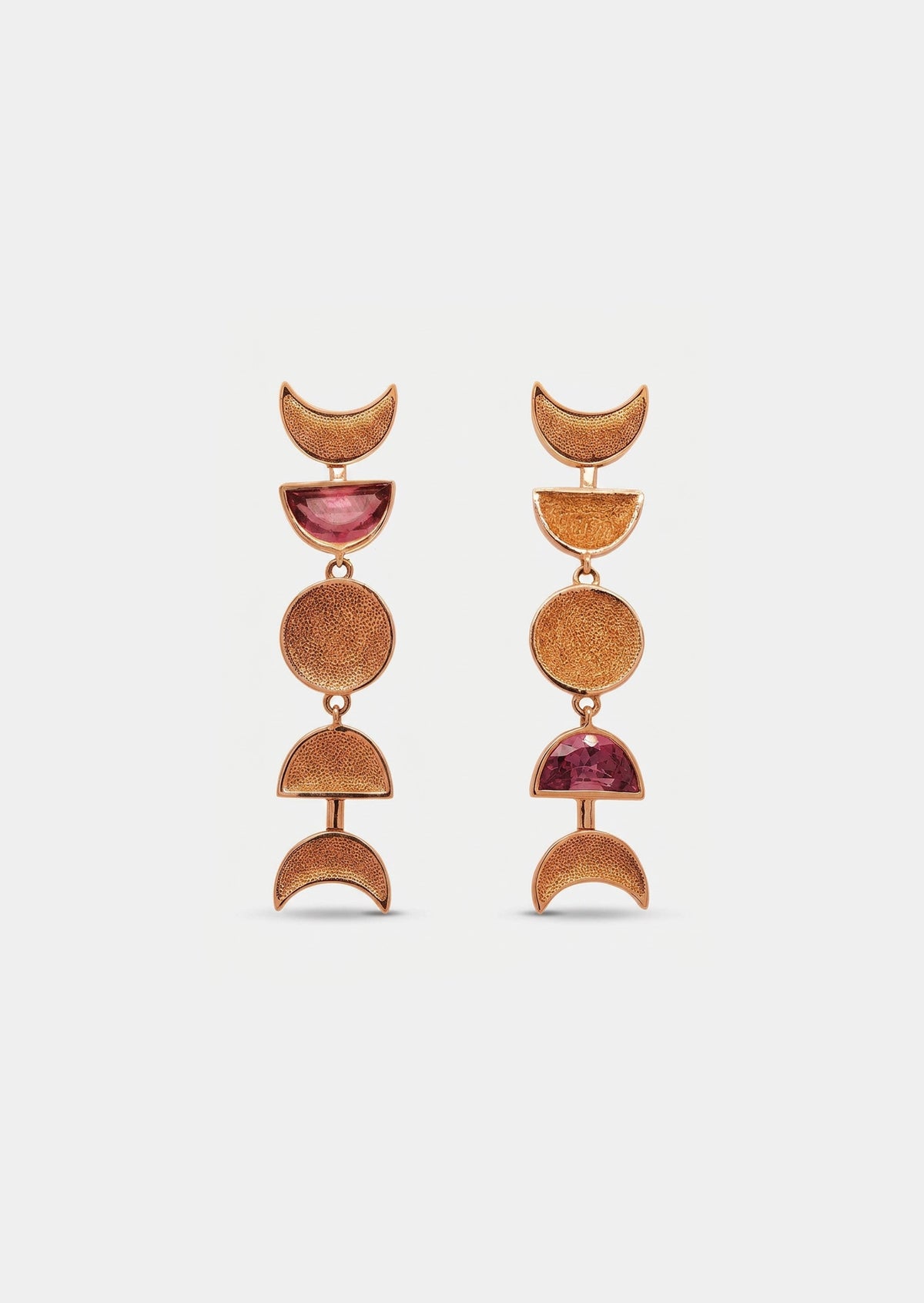 Moon Phase Earrings - Tourmaline