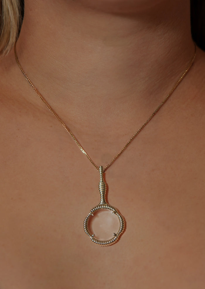 Stepping Stone Magnifying Glass Pendant