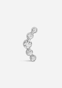 Open Curve 5 Diamond Threaded Flat Back Earring | Single