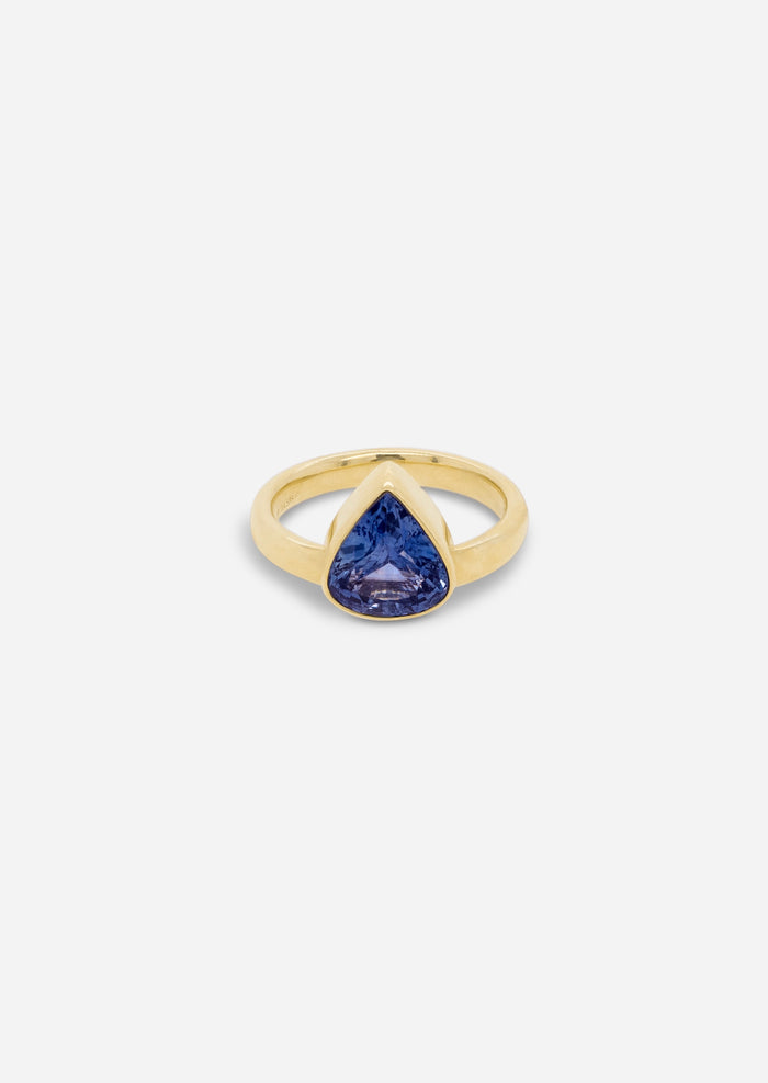 Pear Cornflower Sapphire Ring