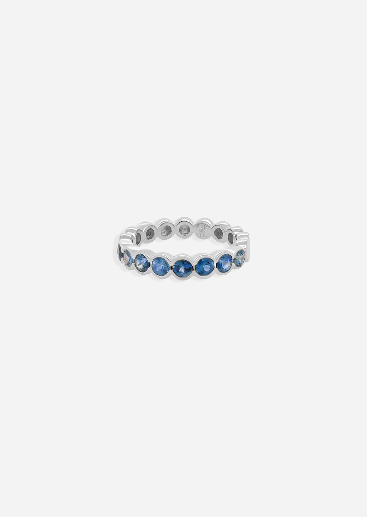 Round Half Bezel Sapphire Ring