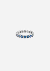Round Half Bezel Sapphire Ring