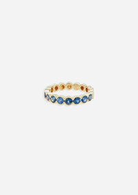 Round Half Bezel Sapphire Ring