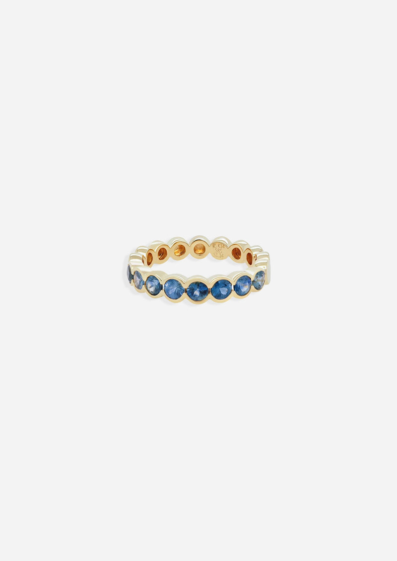 Round Half Bezel Sapphire Ring