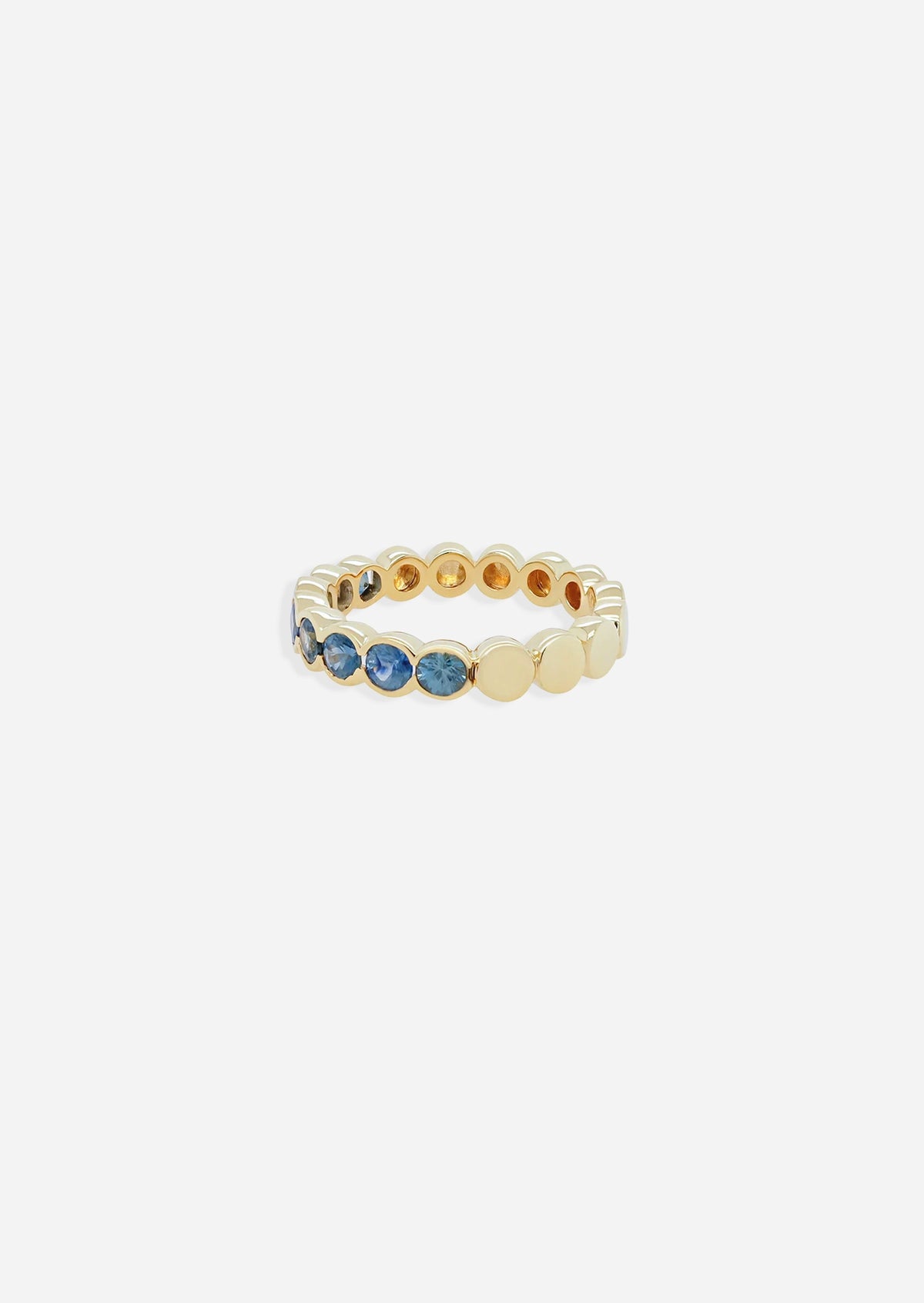 Round Half Bezel Sapphire Ring