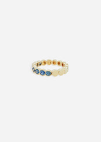 Round Half Bezel Sapphire Ring