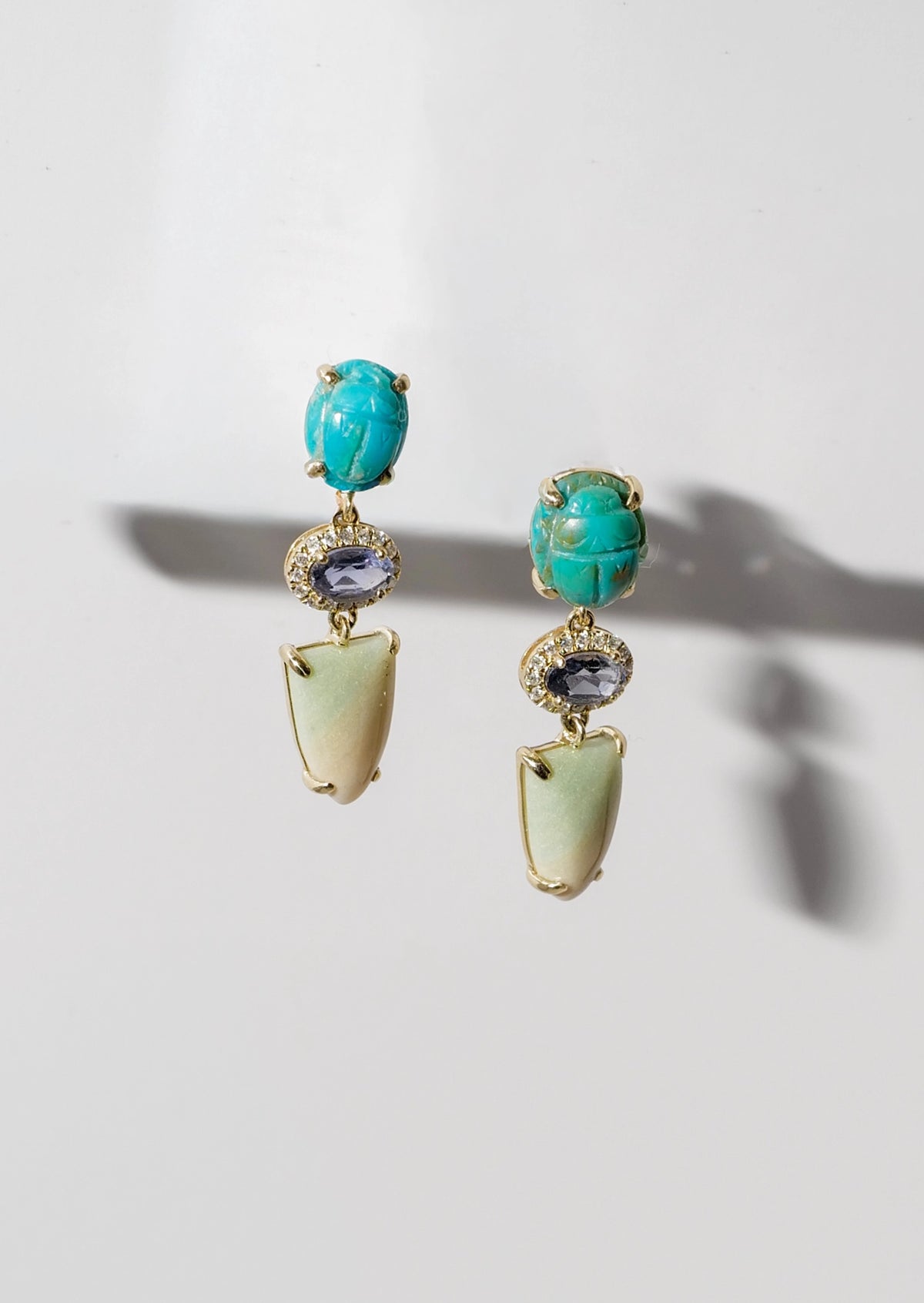 Turquoise Scarab Earrings