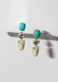 Turquoise Scarab Earrings
