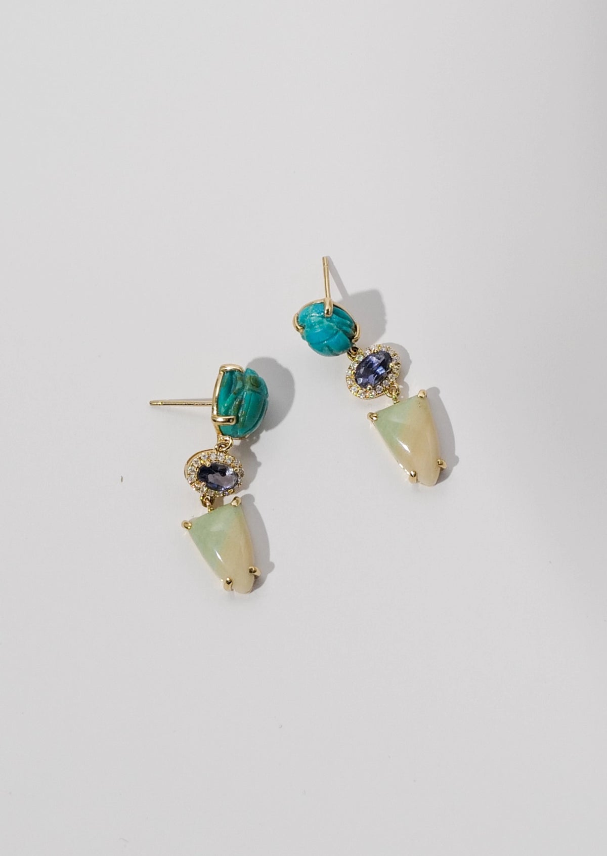 Turquoise Scarab Earrings