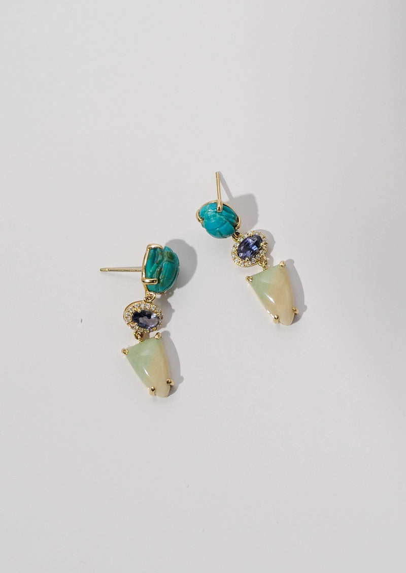 Turquoise Scarab Earrings
